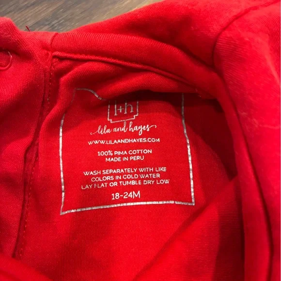 Lila & Hayes Red Madeline Dress Red Nightgown Pajamas Christmas Holiday 18-24m - Picture 10 of 11